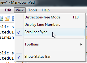 Scrollbar Sync in MarkdownPad 1.2